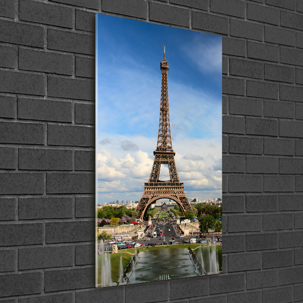 Quadro in vetro acrilico verticale Torre Eiffel Parigi