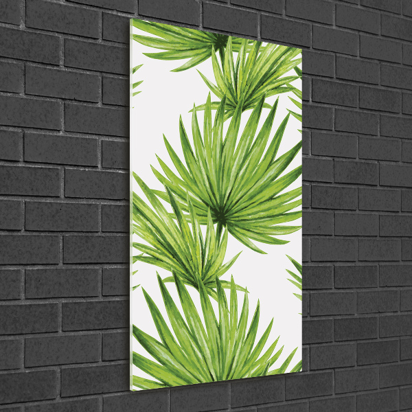 Quadro acrilico verticale Foglie tropicali