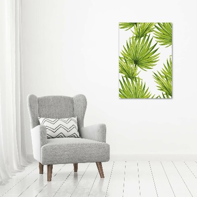 Quadro acrilico verticale Foglie tropicali