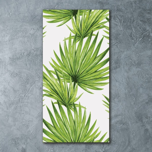 Quadro acrilico verticale Foglie tropicali