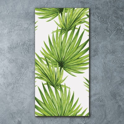 Quadro acrilico verticale Foglie tropicali