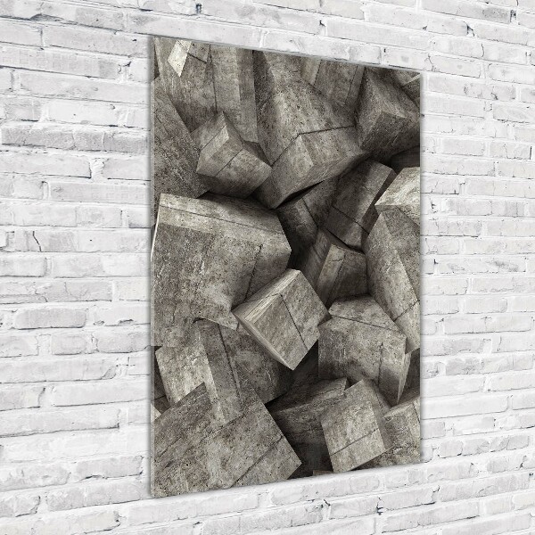 Quadro acrilico verticale Cubi di cemento