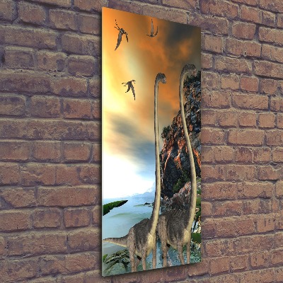 Quadro acrilico verticale Dinosauri