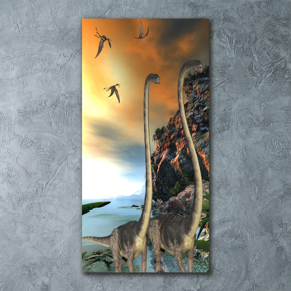 Quadro acrilico verticale Dinosauri