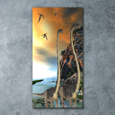 Quadro acrilico verticale Dinosauri