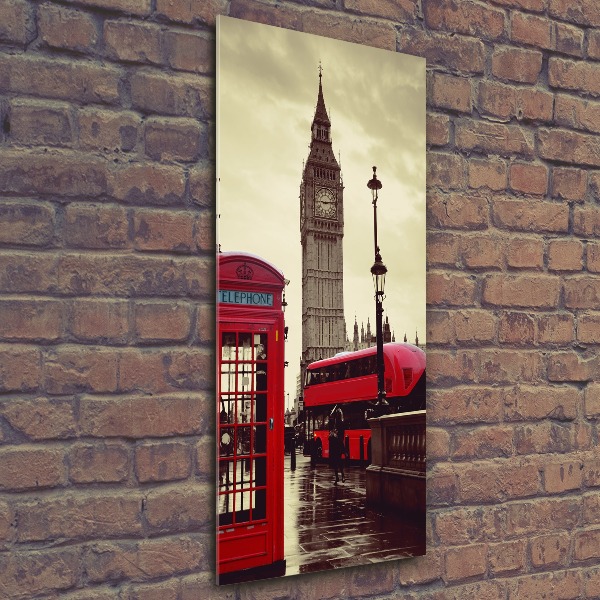 Quadro in vetro acrilico verticale Big Ben di Londra