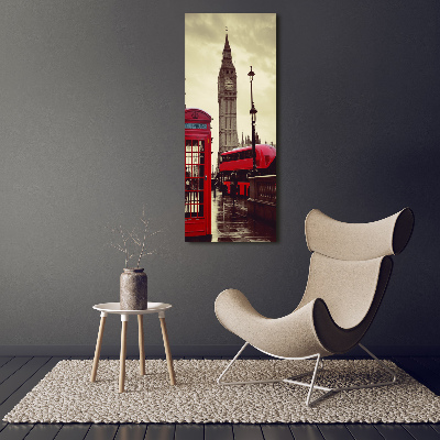 Quadro in vetro acrilico verticale Big Ben di Londra