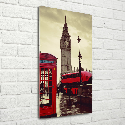 Quadro in vetro acrilico verticale Big Ben di Londra
