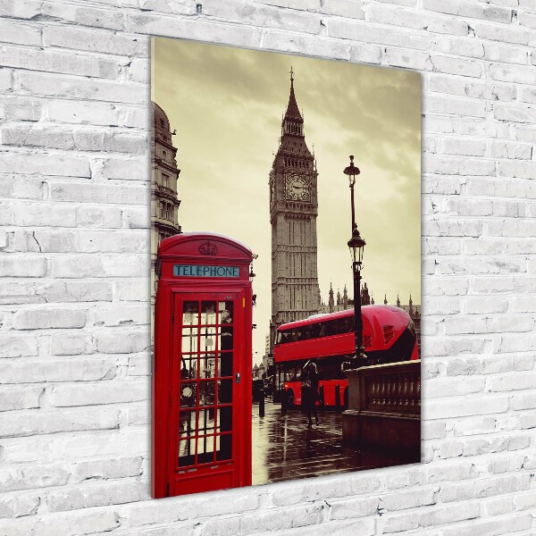 Quadro in vetro acrilico verticale Big Ben di Londra