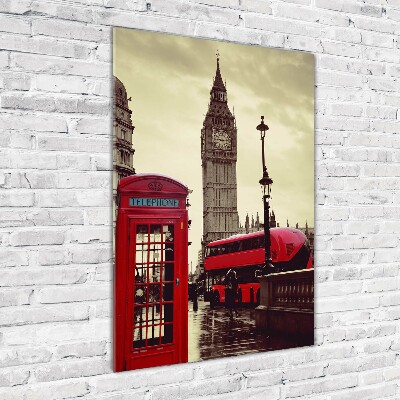 Quadro in vetro acrilico verticale Big Ben di Londra