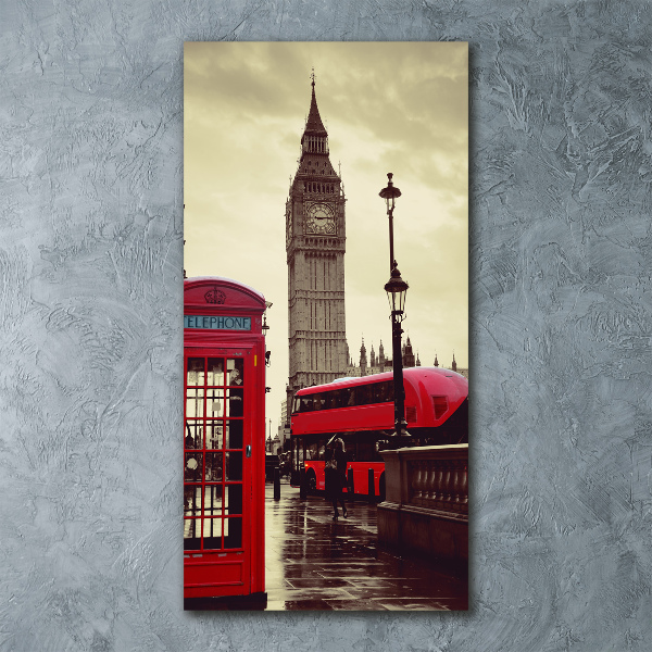 Quadro in vetro acrilico verticale Big Ben di Londra