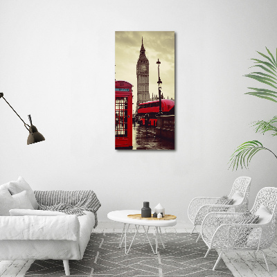 Quadro in vetro acrilico verticale Big Ben di Londra