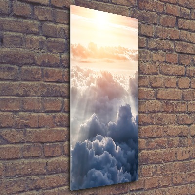 Quadro vetro acrilico verticale Volo sopra le nuvole