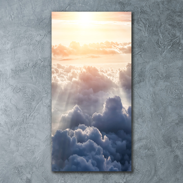 Quadro vetro acrilico verticale Volo sopra le nuvole