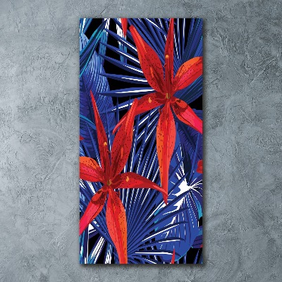 Quadro acrilico verticale Fiori tropicali