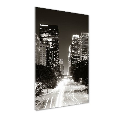Quadro in vetro acrilico verticale Los Angeles di notte