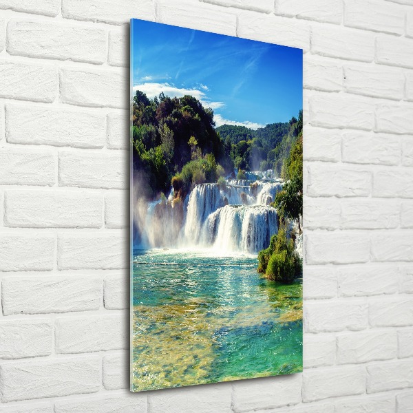 Quadro acrilico verticale Cascata di Krka