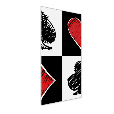 Quadro in vetro acrilico verticale Semi delle carte