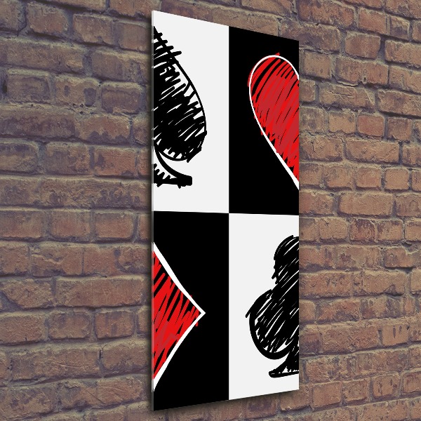 Quadro in vetro acrilico verticale Semi delle carte