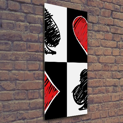 Quadro in vetro acrilico verticale Semi delle carte