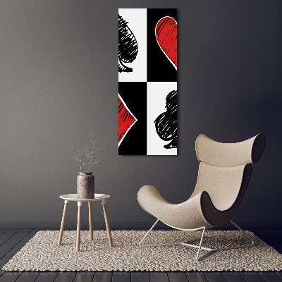 Quadro in vetro acrilico verticale Semi delle carte