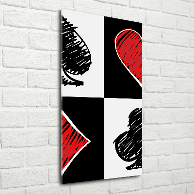 Quadro in vetro acrilico verticale Semi delle carte