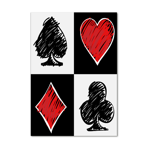 Quadro in vetro acrilico verticale Semi delle carte