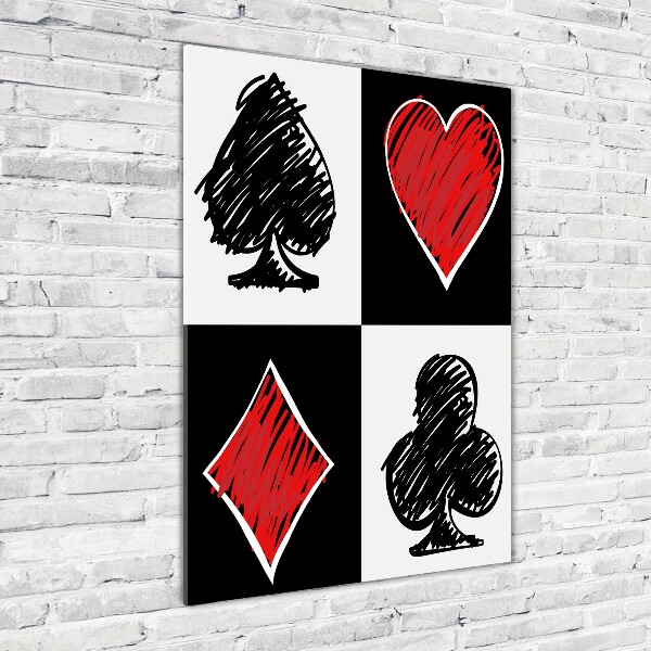 Quadro in vetro acrilico verticale Semi delle carte