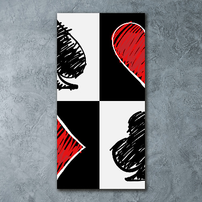 Quadro in vetro acrilico verticale Semi delle carte