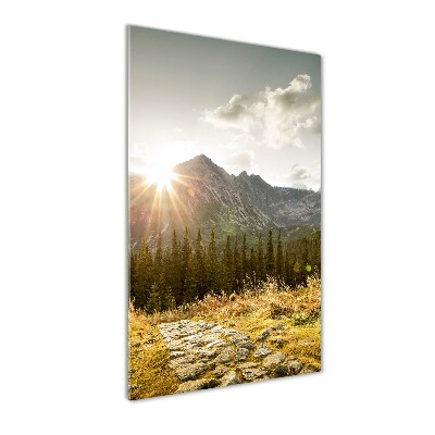 Quadro vetro acrilico verticale Tramonto sui Monti Tatra