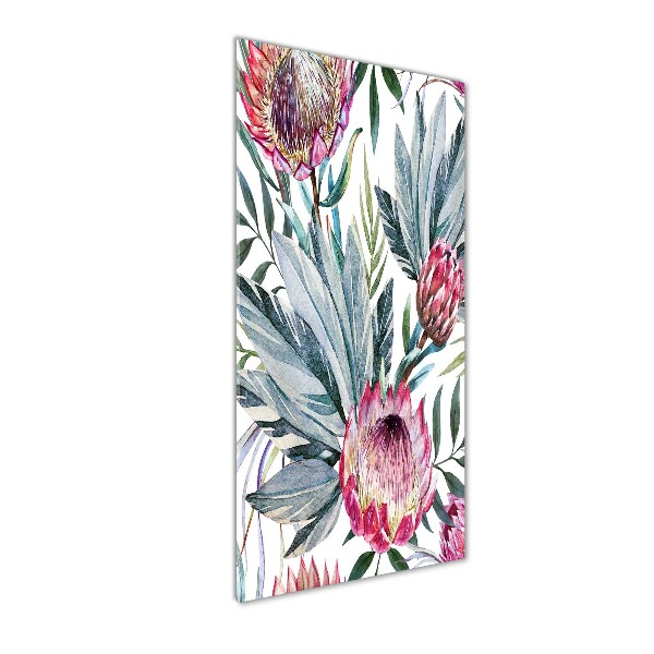 Quadro stampa su vetro acrilico verticale Protea