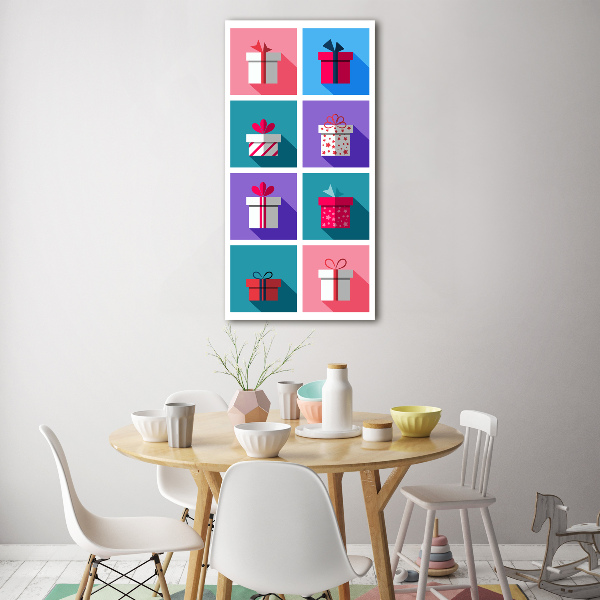 Quadro in vetro acrilico verticale Presenta