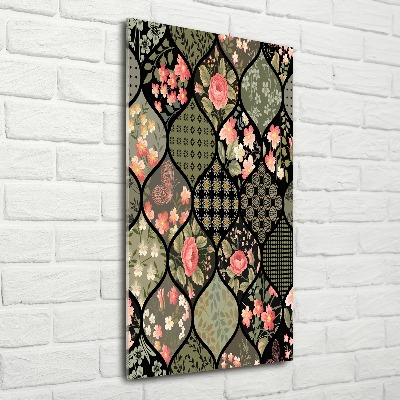 Quadro acrilico verticale Motivo floreale