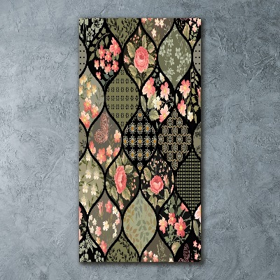 Quadro acrilico verticale Motivo floreale