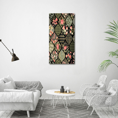 Quadro acrilico verticale Motivo floreale