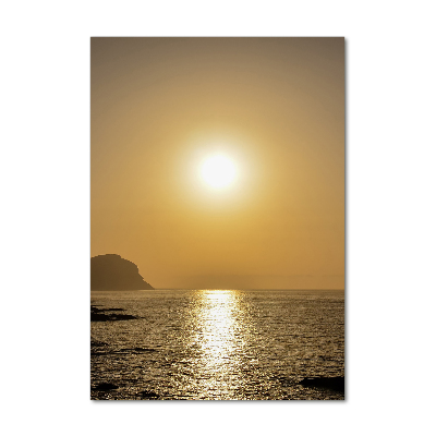 Quadro acrilico verticale Mare al tramonto