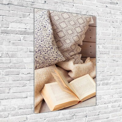 Quadro vetro acrilico verticale Rilassarsi con un libro