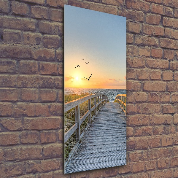 Quadro vetro acrilico verticale Sentiero per la spiaggia