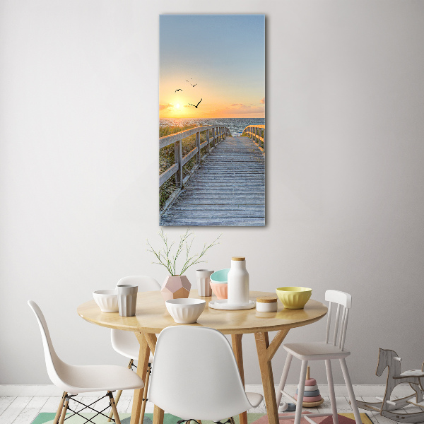 Quadro vetro acrilico verticale Sentiero per la spiaggia
