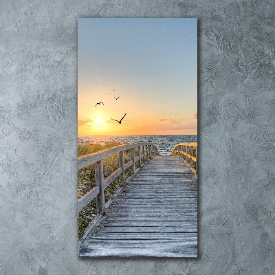 Quadro vetro acrilico verticale Sentiero per la spiaggia