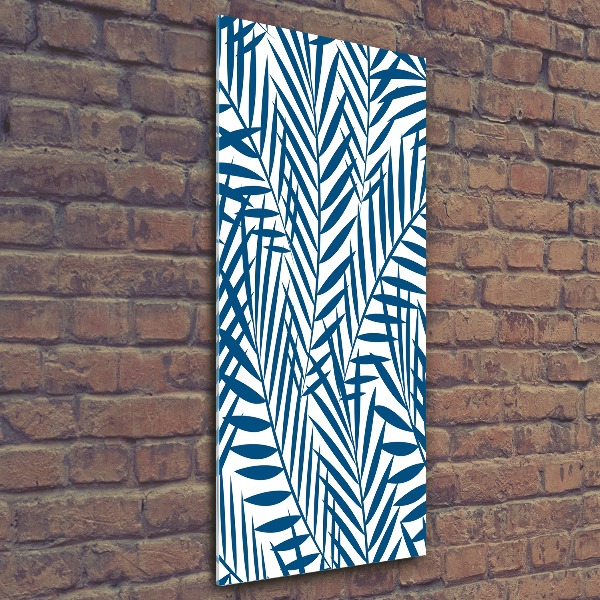 Quadro in vetro acrilico verticale Foglie tropicali