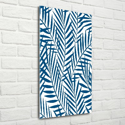 Quadro in vetro acrilico verticale Foglie tropicali