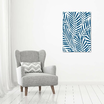 Quadro in vetro acrilico verticale Foglie tropicali