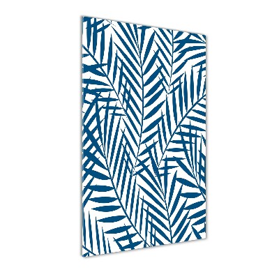 Quadro in vetro acrilico verticale Foglie tropicali