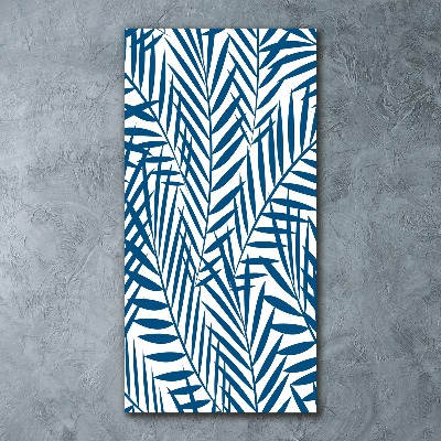 Quadro in vetro acrilico verticale Foglie tropicali