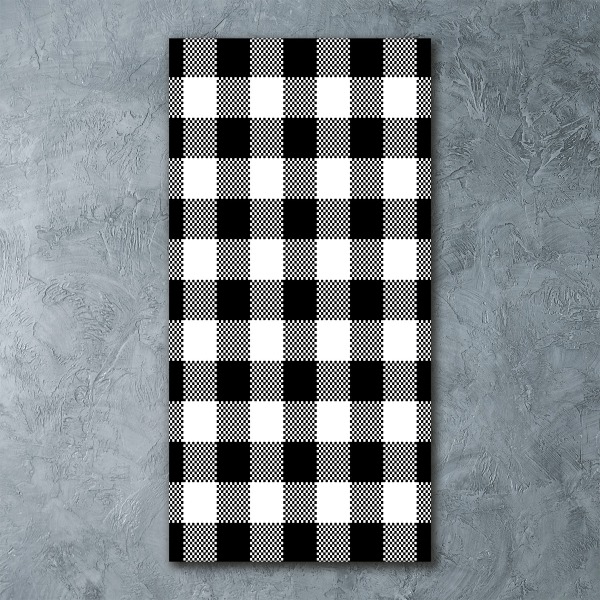 Quadro vetro acrilico verticale A scacchi bianchi e neri