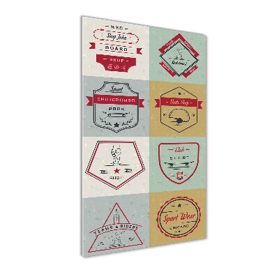 Quadro vetro acrilico verticale Segnali per skateboard