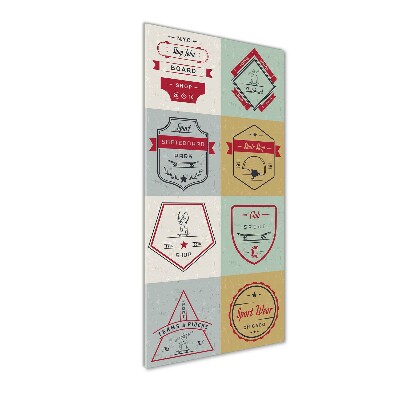 Quadro vetro acrilico verticale Segnali per skateboard