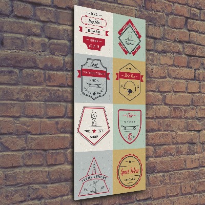 Quadro vetro acrilico verticale Segnali per skateboard
