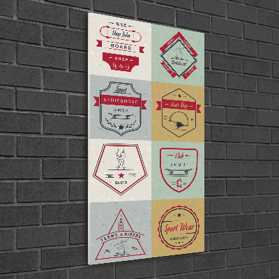 Quadro vetro acrilico verticale Segnali per skateboard